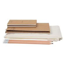 Load image into Gallery viewer, VEGAN Stationery Set - Diaries & Notepads with Pouch & Pencils