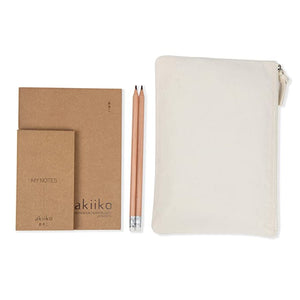 VEGAN Stationery Set - Diaries & Notepads with Pouch & Pencils
