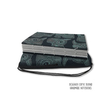 Load image into Gallery viewer, Handmade dark grey A6 Upcycled Note book (set of 2)
