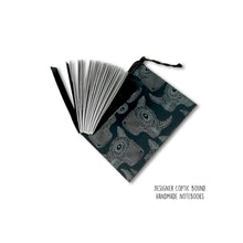 Load image into Gallery viewer, Handmade dark grey A6 Upcycled Note book (set of 2)