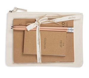 VEGAN Stationery Set - Diaries & Notepads with Pouch & Pencils