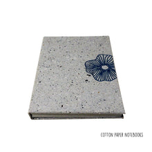 Load image into Gallery viewer, Upcyled Handmade Notebook A5 Grey Poppy Flower(HARD BOUND)
